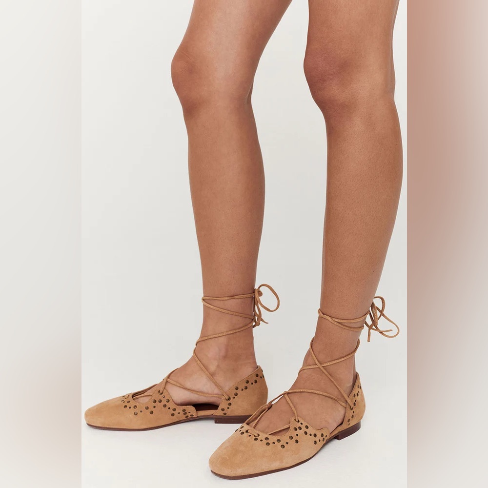 Spell And The Gypsy Juliette Suede Tie Up Ballet Flat NIB! - Picture 2 of 4